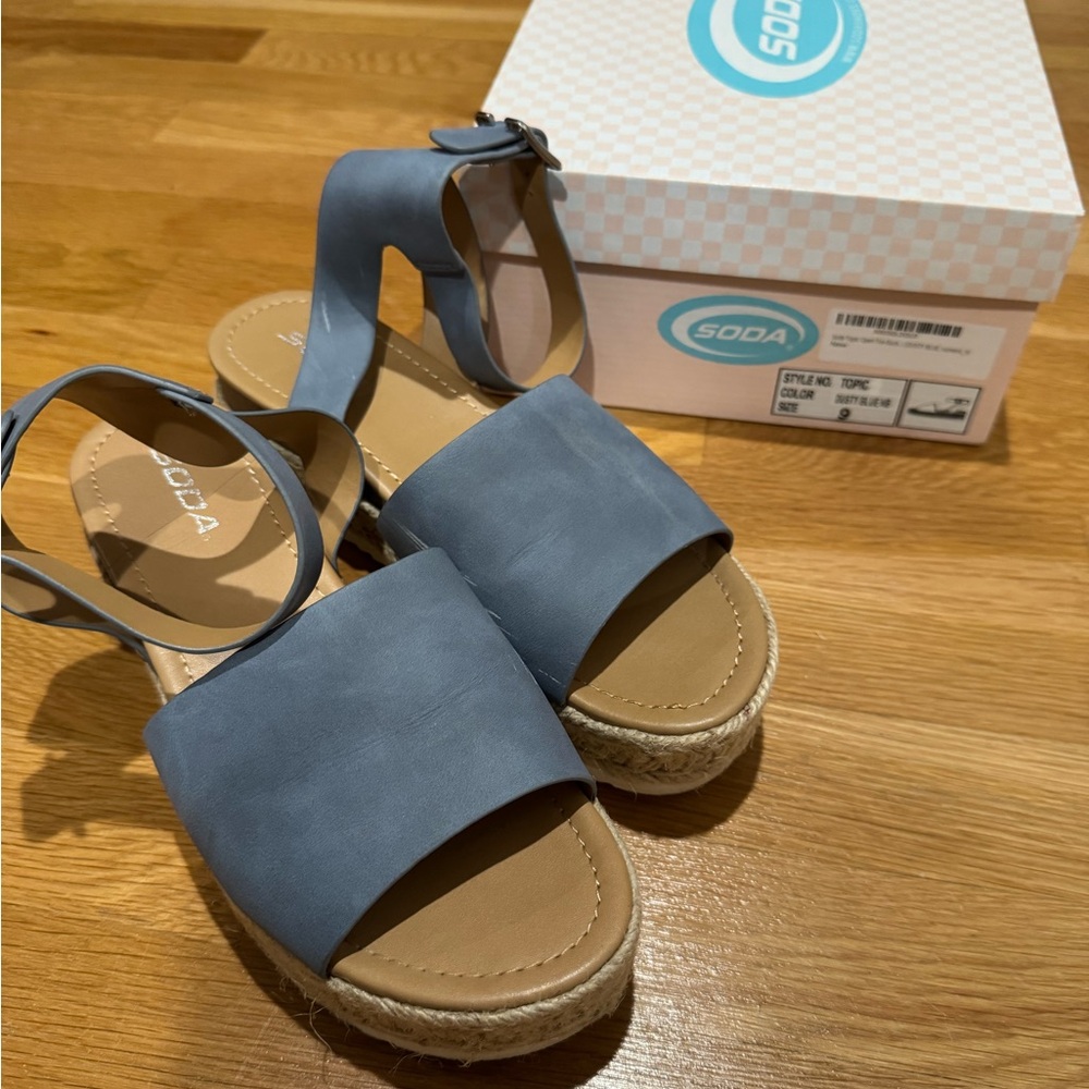 Soda Blue Ankle Strap Sandals